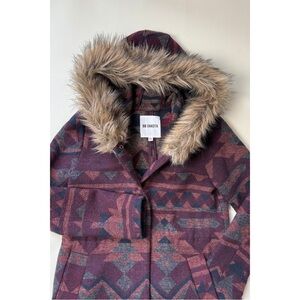 BB Dakota Coat with Fur Trim Hood XS